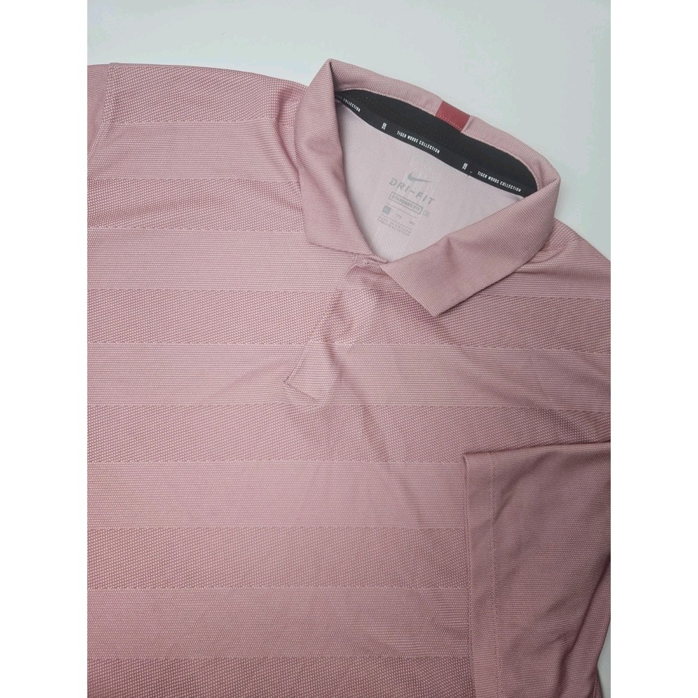 Nike Men's Dri-Fit Tiger Woods Collection Golf Polo Shirt Pink 2XL